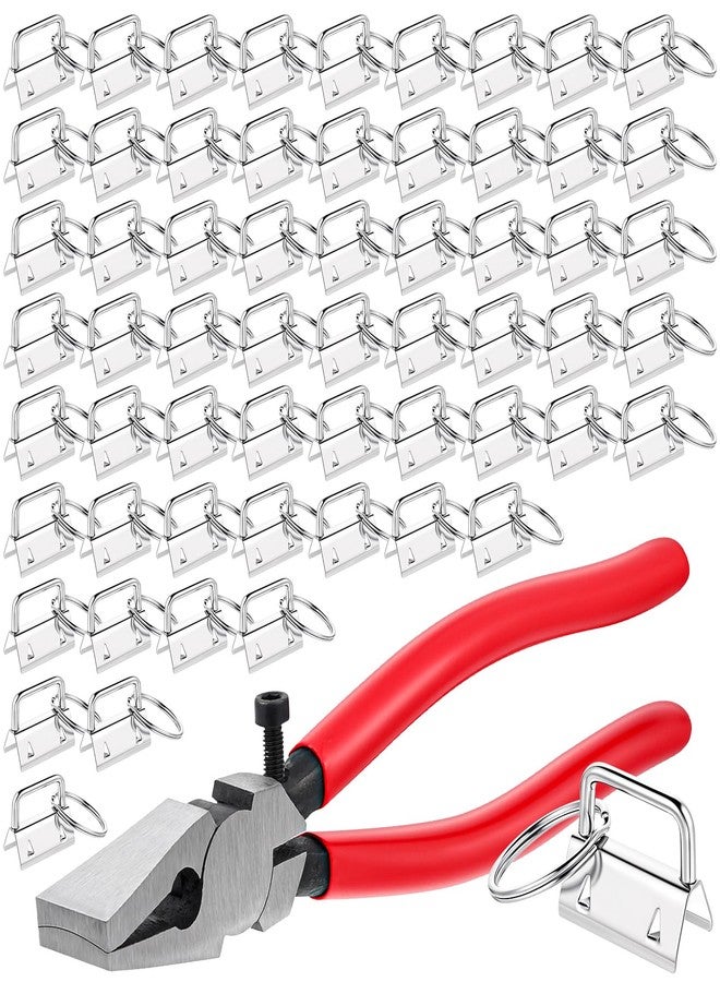 Xosjska 61Sets Key Fob Hardware Lanyard Key Fob Hardware 1 Inch with Key-Fob Pliers Tool Key-Fob-Hardware with Plier for Wristlet Lanyard Making Supplies - Image 1